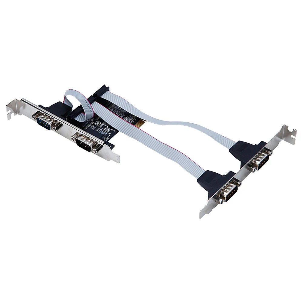 PCIe 4 port Serial port Add on card Multi RS232 DB9 COM port PCIe I/O riser card with ASIX 99100 Chip