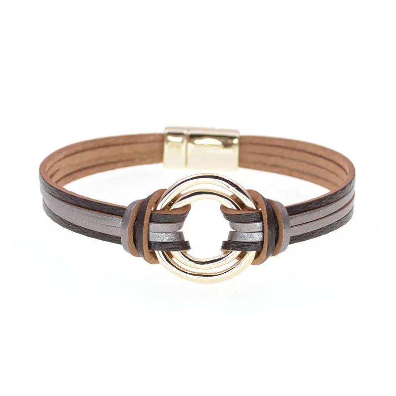 WELLMORE charm Leather Bracelets For Women & Men Multiple Layers wrap Bracelets Couple gifts fashion Jewelry wholesale