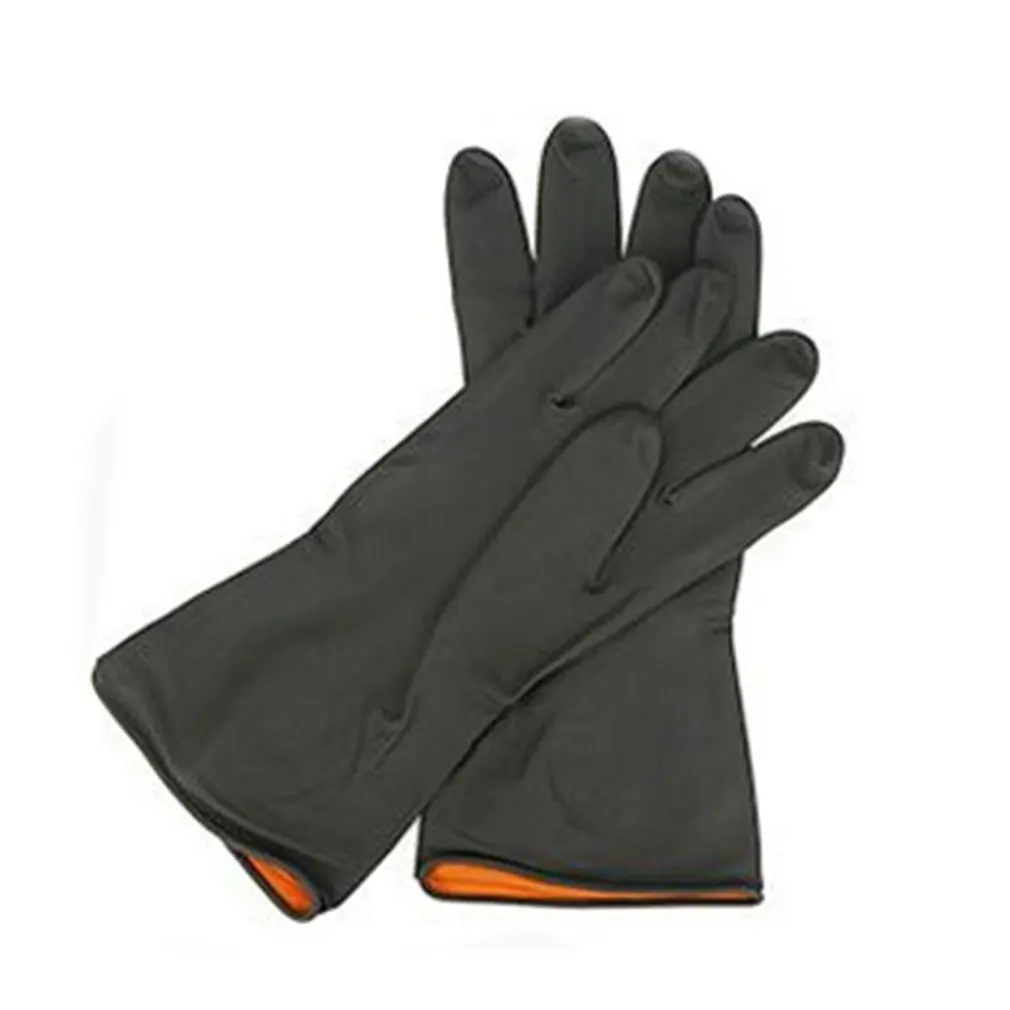 

1 Pair 18mill Acid Alkali Resistant Gloves Rubber Waterproof Thicker Chemical Resistance Anti-skid Latex Long Rubber Gloves