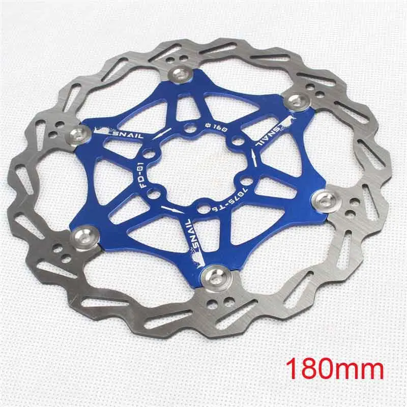 blue 180mm Велосипедный Дисковый Тормоз MTB DH тормозной поплавок плавающие дисковые роторы 160 мм/180 мм/203 мм гидрические тормозные колодки поплавок роторы запчасти для велосипеда - Цвет: blue 180mm