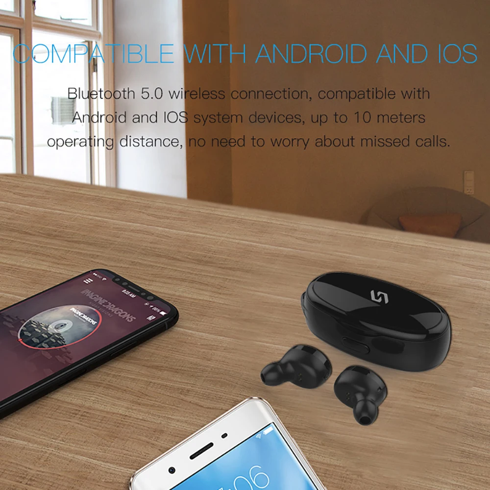 TS03 TWS Bluetooth 5,0 наушники HiFi шумоподавление Гарнитура Беспроводные водонепроницаемые наушники с микрофоном зарядная коробка