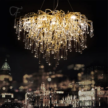 

Nordic Luxury LED Crystal Chandelier LOFT Villa Decoration LED Pendant Lamp for Living Room Hotel Hall Art Decor Indoor Lighting