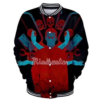 

2019 New designs Mindhunter Baseball uniform men spring Casual Harajuku Mindhunter Baseball Jackets plus size for men streetwear