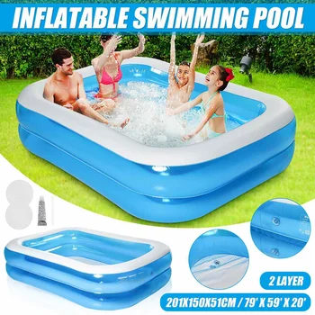 

Kids Inflatable Swimming Pool Adults Children's Pool Bathing Tub Home Use Outdoor Indoor Inflatable Square Swimming Pool