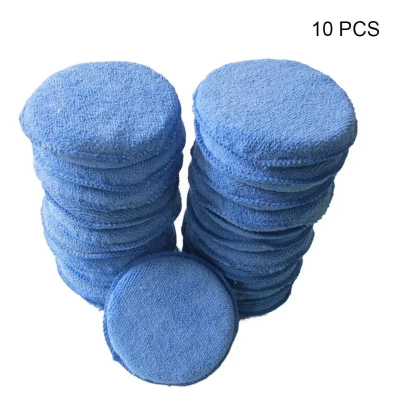 

10 Pcs Car Polish Wax Round Foam Sponges Scratch Free Applicator Pads for Auto Automobile Multipurpose Clean Supplies