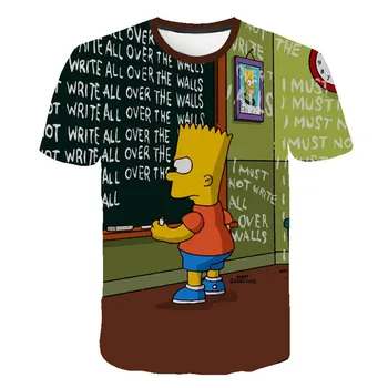 

Simpsons animation 3D printed T-shirts Children boy girl with round collar and short sleeves summer kid's funny camiseta