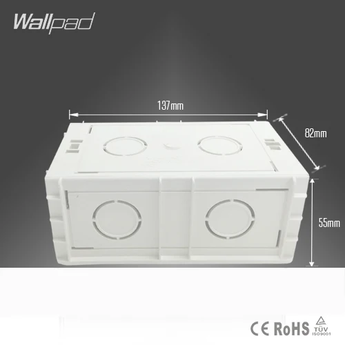 Caja de montaje en pared estándar UK 146, Cassette Universal blanco para interruptor de pared y caja trasera de enchufe, 137x86MM, 146x82x55mm