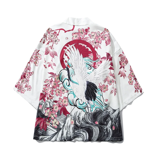 Bebovizi Japan Style Cat Printed Thin Kimono Men Japanese Streetwear Blue Jackets Casual Outerwear 2021 16