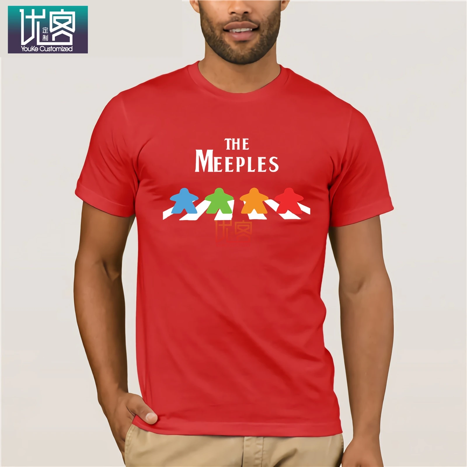 The Meeples, настольная игра, наркоман,, летняя мужская футболка с коротким рукавом, с круглым вырезом, хлопковые футболки, топы, Забавные футболки, хлопковые топы, футболка - Цвет: red