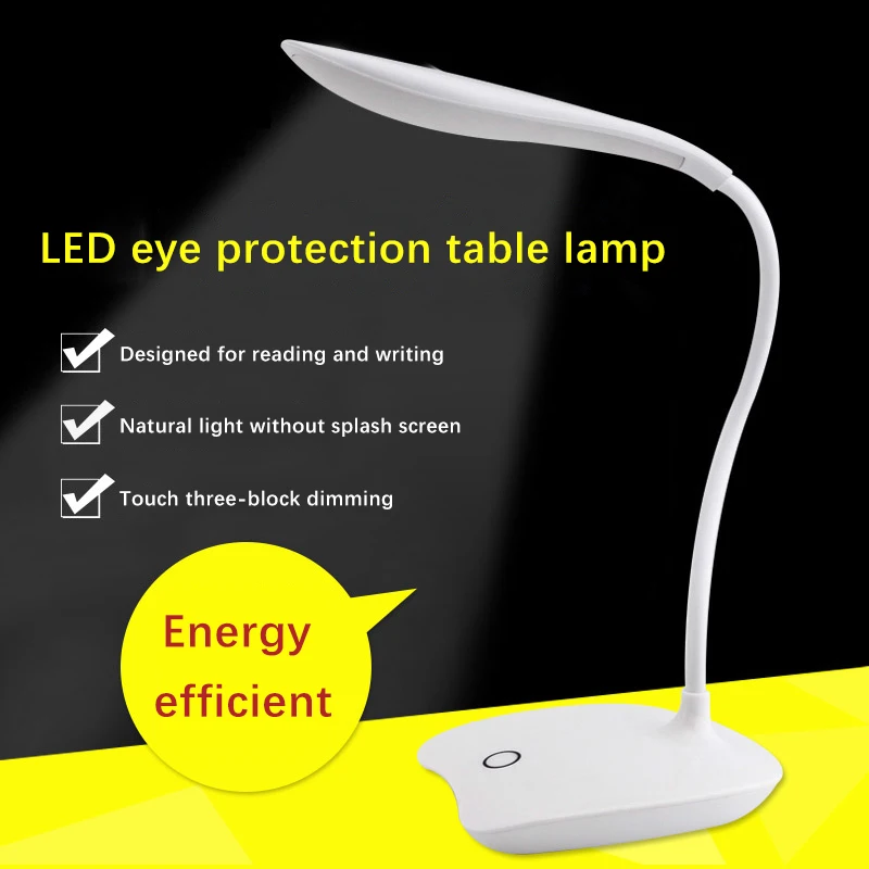 

USB Charging Desk Lamp Reading LED Tactile Eye Protection Desk Lamp Table Light Touch Button Three Position Adjustment Student