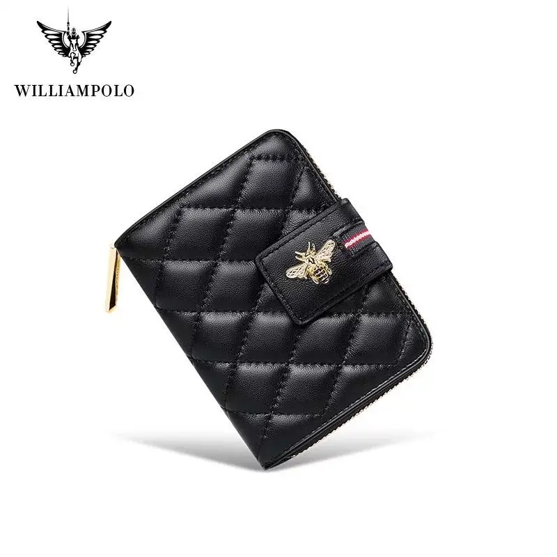 Короткий кошелек WILLIAMPOLO из очень мягкой кожи Женский Повседневный модный для