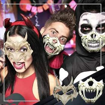 

Halloween Japanese Anime Cosplay Mask Dragons God Tiger Yaksha Tengu Skeleton Cosplay Costume Carnival Theme Party Prop