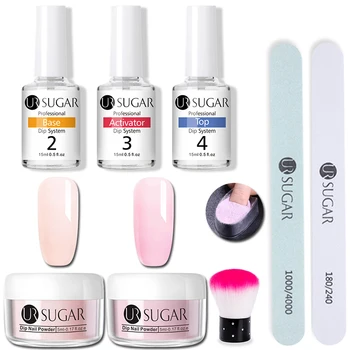 

UR SUGAR Dipping Nail Powder Set For Natural Dry Chrome Pigment No Need Lamp Cured Nail Art Glitter Dipping Carve Crystal Powder