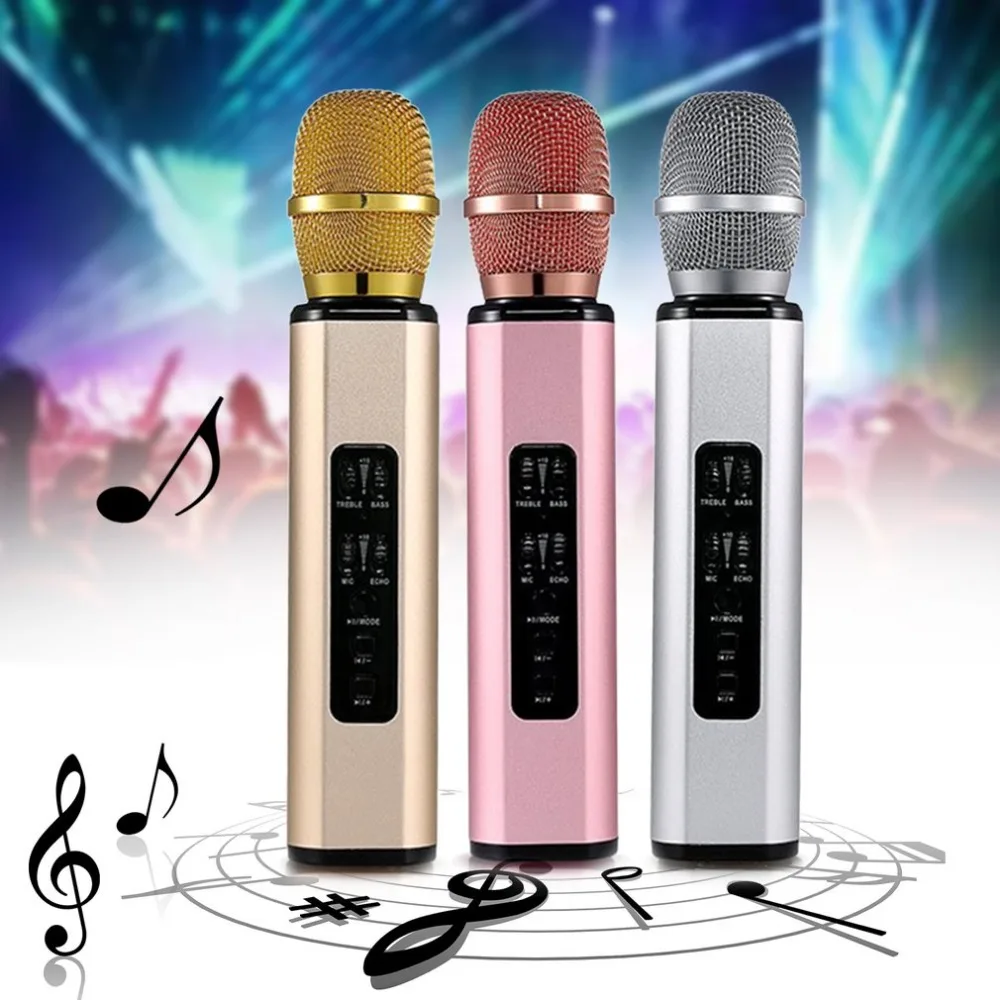 K6 Wireless Microphone Karaoke Mic Magic Karaoke Handheld Speaker Portable Microphone Phone Player Mic Speaker Record Music