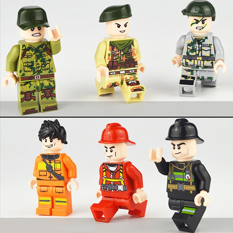 24pcs/lot Occupation Figures Building Blocks Compatible LegoINGlys Mini Figure Bricks DIY Toys For Children Kids Christmas Gift