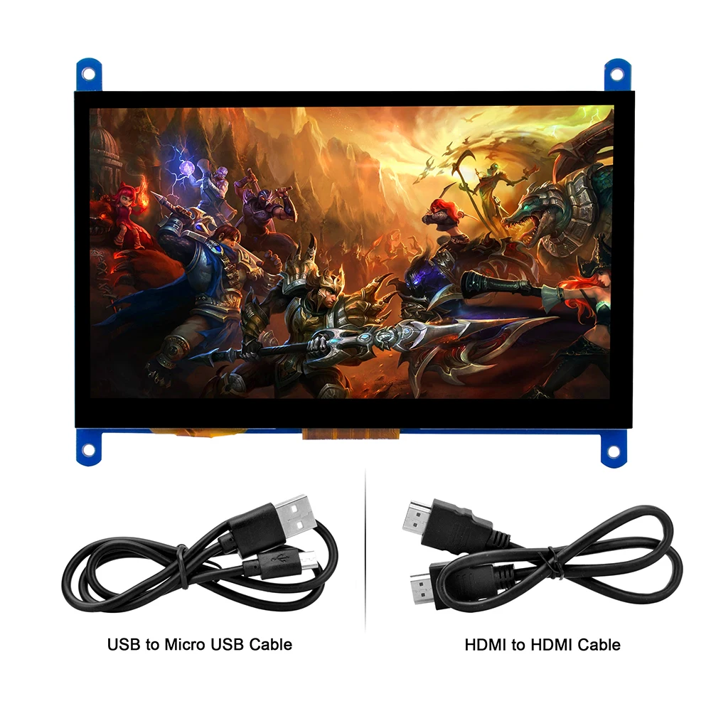 7 дюймов Сенсорный экран монитор Дисплей HD 1024x600 драйвер подключи и играй емкостный сенсорный экран для Raspberry Pi, компьютер, ТВ Box, DVR