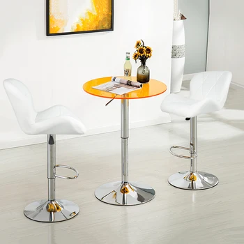 

2Pcs Modern Fashion Bar Chair Soft PU Leather Adjustable High Barstool Kitchen & Bar Swivel Bar Stool Living Room Funiture HWC