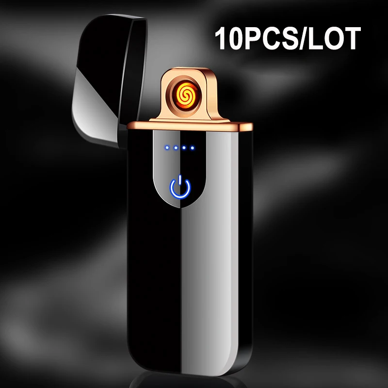 10 шт./лот USB Мини Электрическая Зажигалка Ветрозащитная сенсорная зарядка