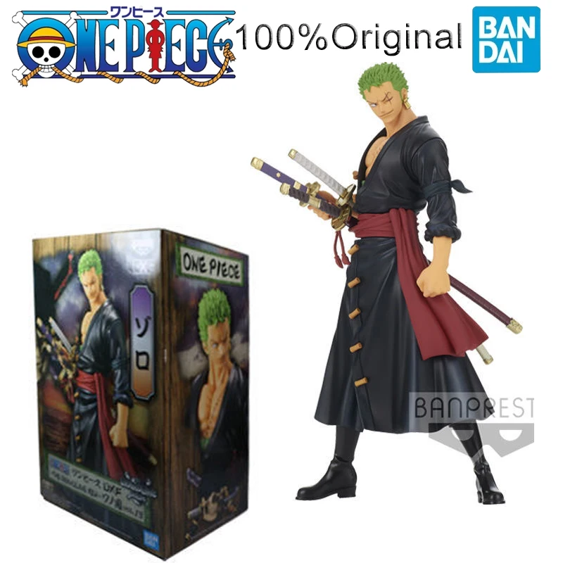 

Bandai Original Banpresto Anime One Piece Dxf Grandista The Grandline Men Roronoa Zoro Pvc Action Figure Model Doll Toys Figma