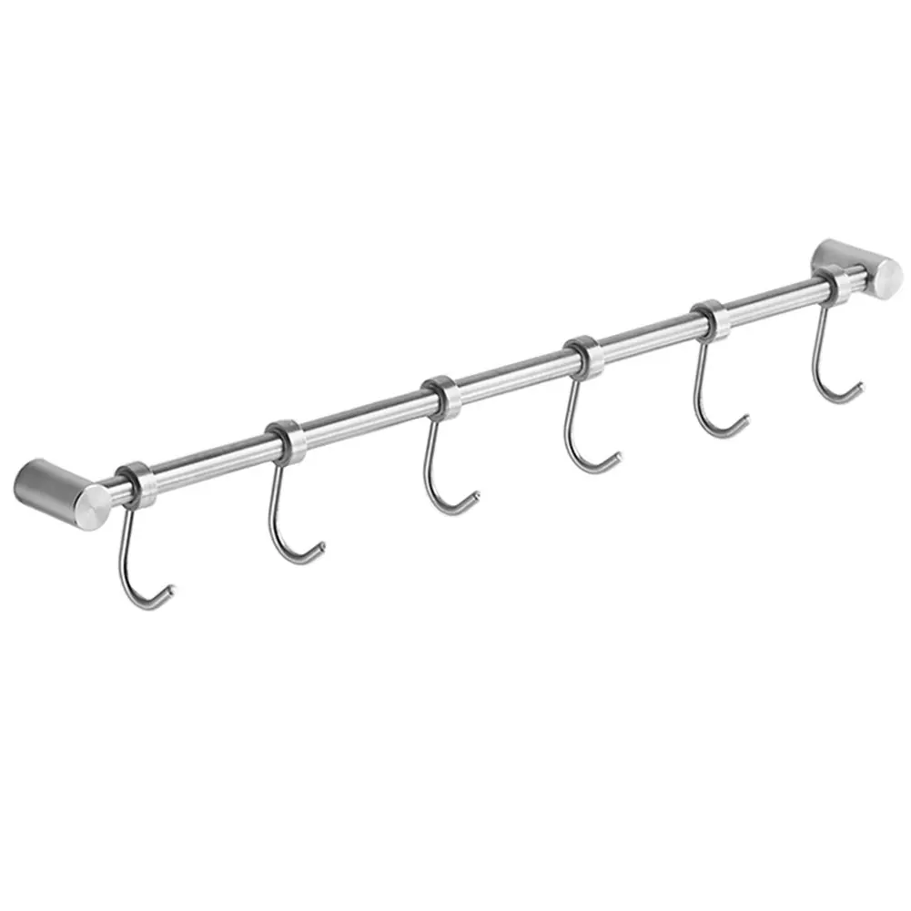 

Removable Door Coat Utensils Stainless Steel Hook Holder Rod Bathroom Wall Mounted Multifunctional
