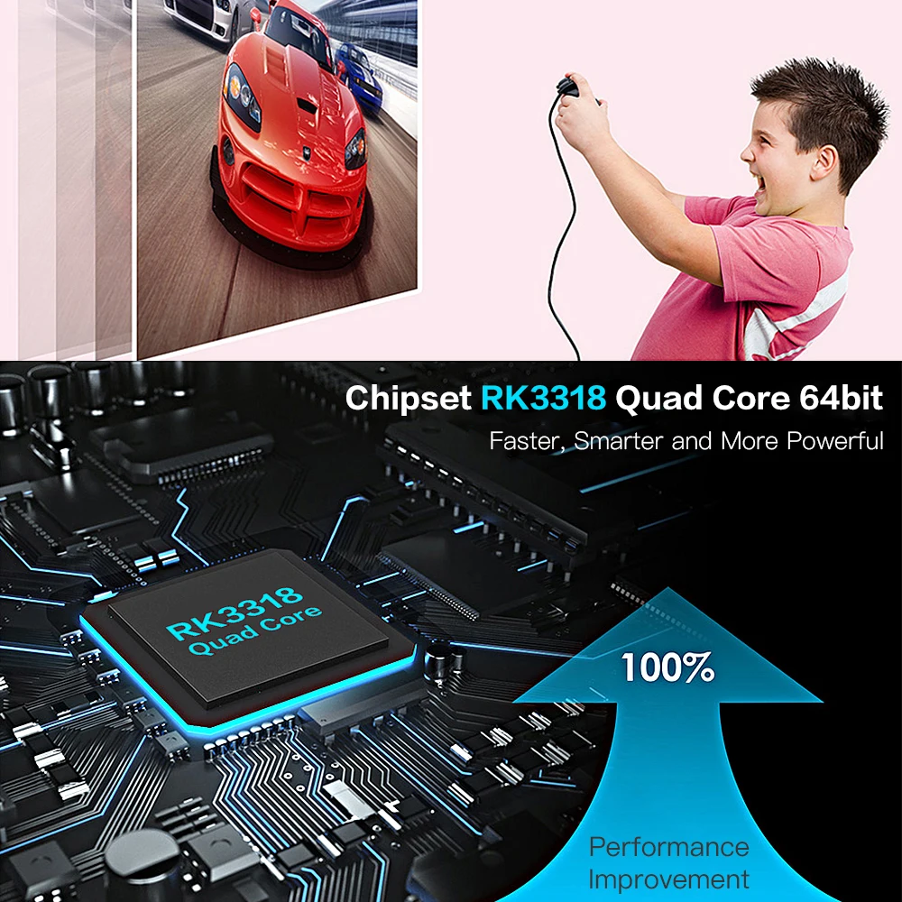 LEMADO дыхательный светильник tv Box Android 9,0 4K RK3318 4GB 64GB Netflix Youtube Google голосовой помощник 9 LET1 Android tv Box 9,0