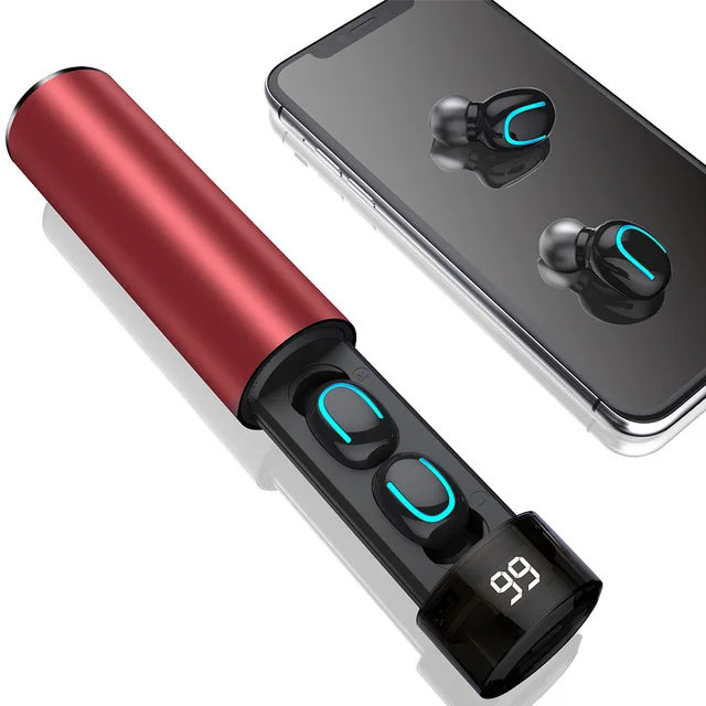Q67 TWS беспроводные наушники 3D стерео мини Bluetooth наушники 5,0 с двойным микрофоном спортивные водонепроницаемые наушники Авто сопряжение наушники - Цвет: red