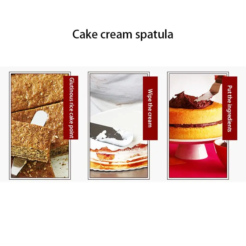4/6/8/10 Inch Cake Decorating Spatula Knives Set With Wooden Handle Stainless Steel Perfessional Dessert Spatula Knives