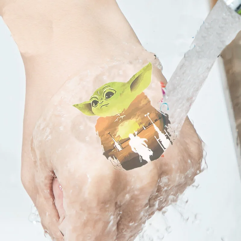 5pcs Disney Star Wars Baby Yoda Tattoo Stickers Cartoon Waterproof Mandalorian Yoda Sticker Kids Girl Children Birthday Gift Toy Stickers Aliexpress