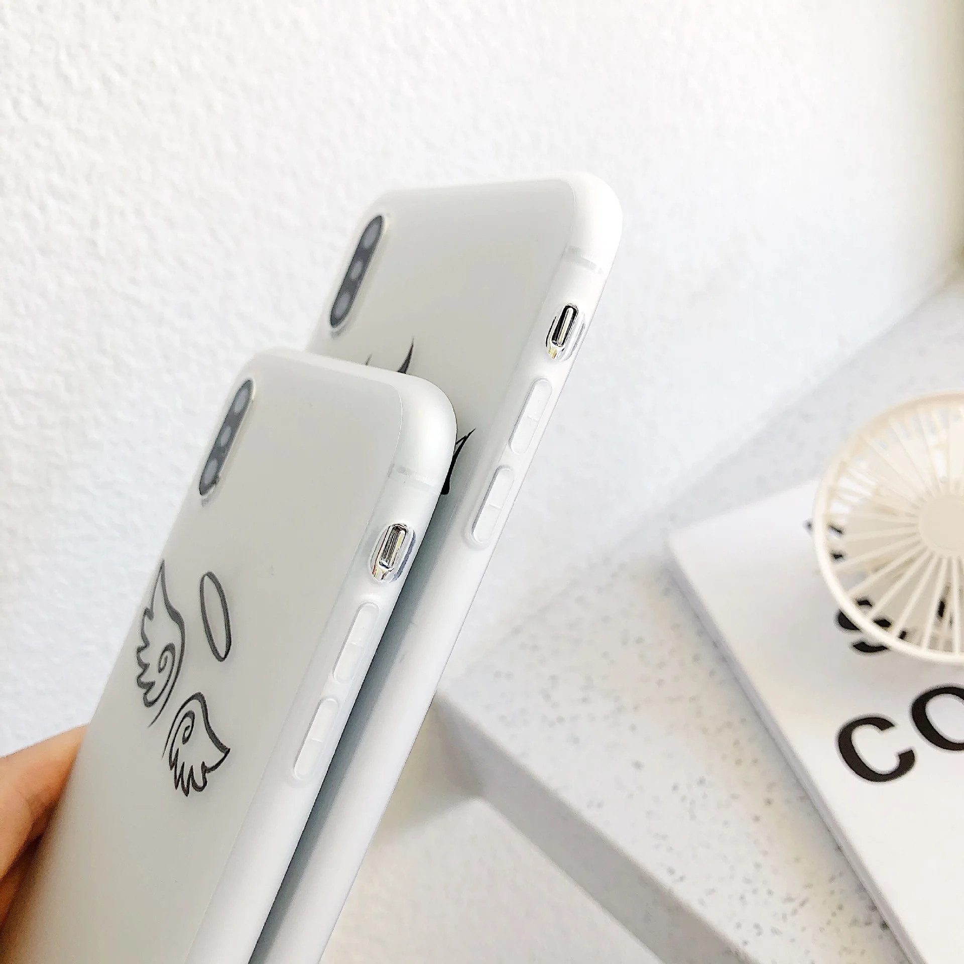 Матовый Силиконовый чехол для iPhone Xs Max 7 Plus 8 5 5S SE, Мягкий ТПУ чехол с крыльями ангела демона для iPhone 11 Pro Max X 6 6S Plus XR