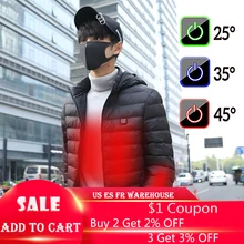 Зимняя теплая куртка с электрическим подогревом, жилет с подогревом, тканевое пальто, унисекс, с подогревом, USB, спортивная зимняя одежда для велоспорта, пешего туризма, кемпинга