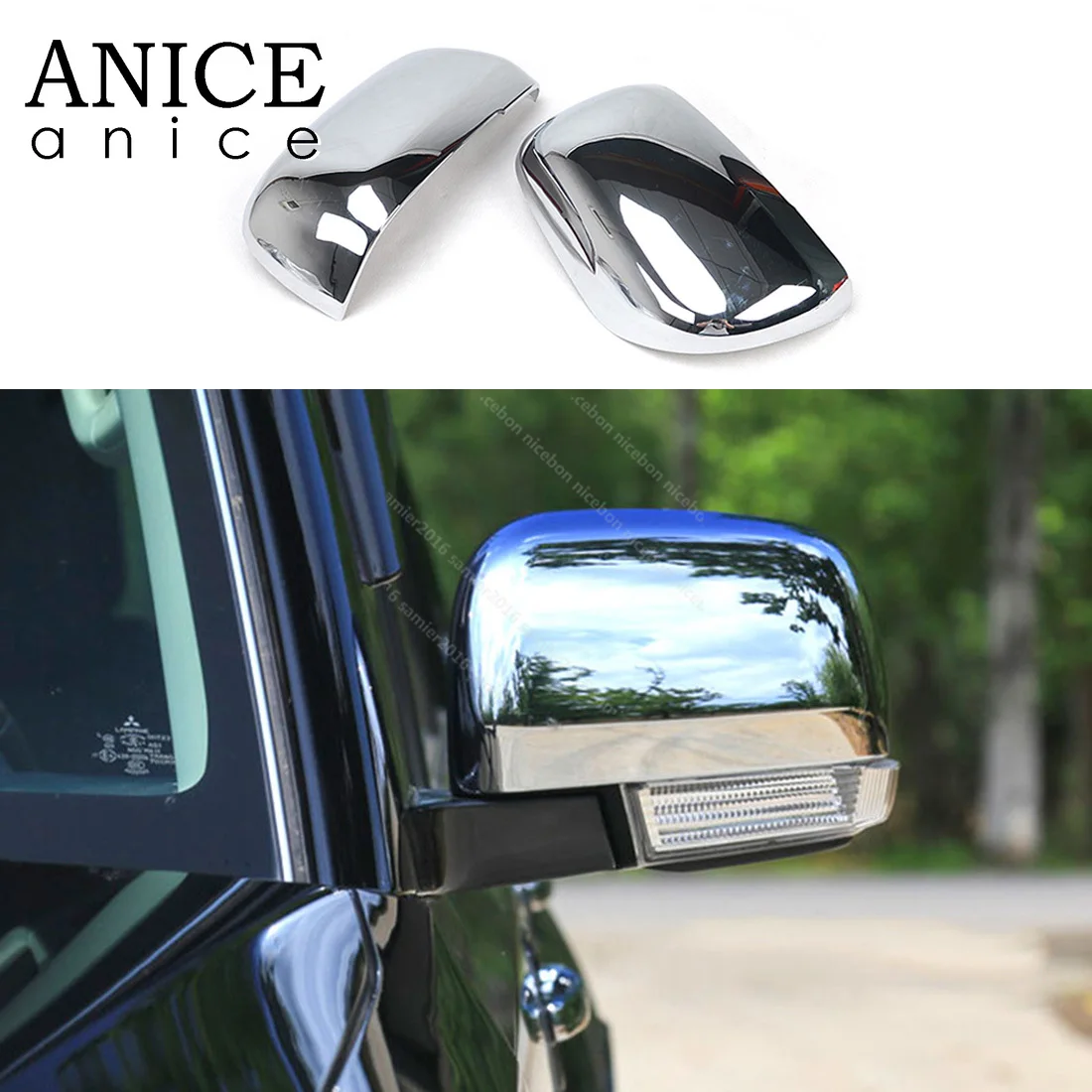 

2pc Chrome Rear View Side Mirror Cover for Mitsubishi PAJERO 2007 2008 2009 2010 2011 2012 2013 2014 2015 2016 2017 2018 2019