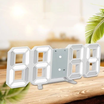 

Multi-function 3D LED Digital Alarm Clock Large Wall Desk Snooze Modern Clock 12/24 Hour Time/Date/Temperature Display High-End