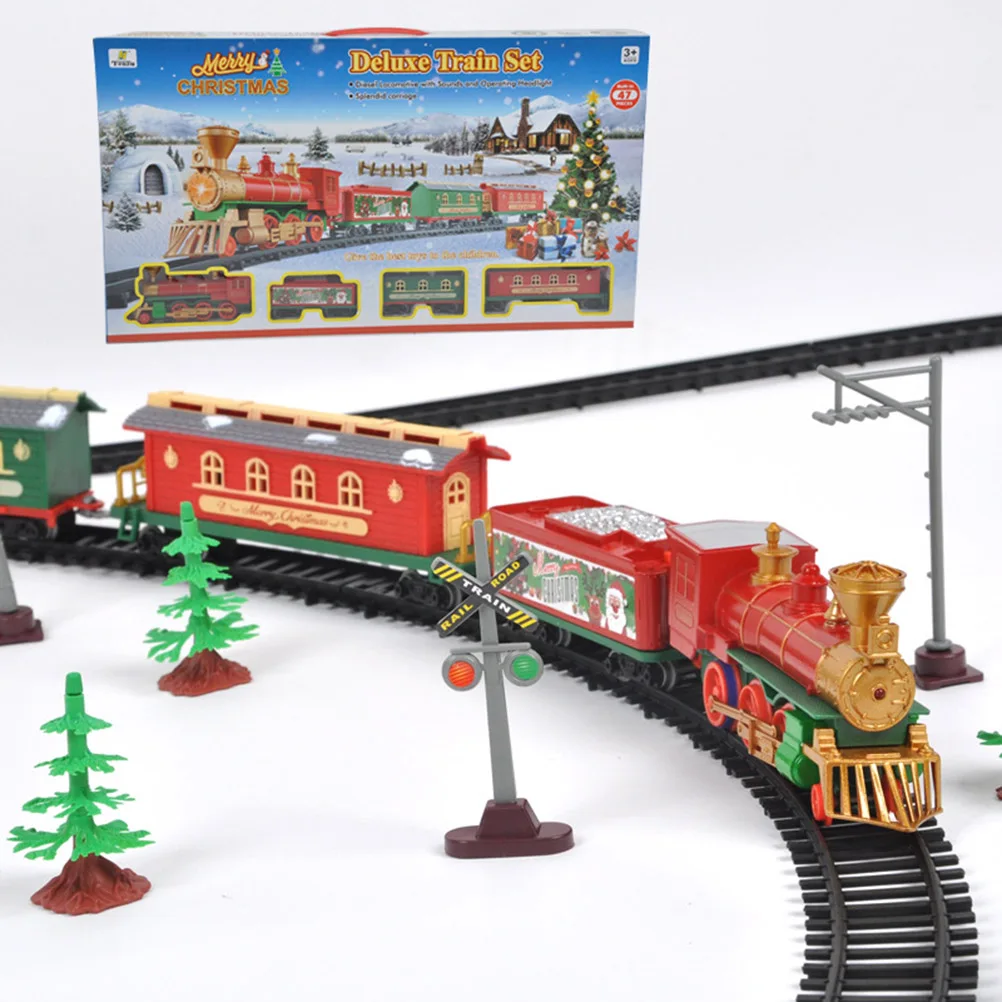 Детский трек маленький поезд игрушка Электрический Рождественский имитация