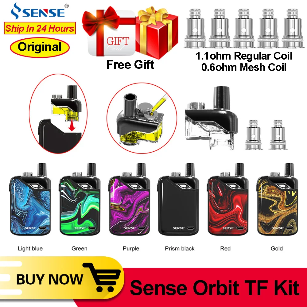 электронная сигарета Оригинальный Sense Orbit TF Pod система vape ручка комплект 1100 мАч