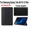 Испанская клавиатура чехол для Samsung Galaxy Tab A A6 10,1 с S Pen SM-P580 SM-P585 P580 P585 Smart Cover Detach клавиатура - Цвет: Черный