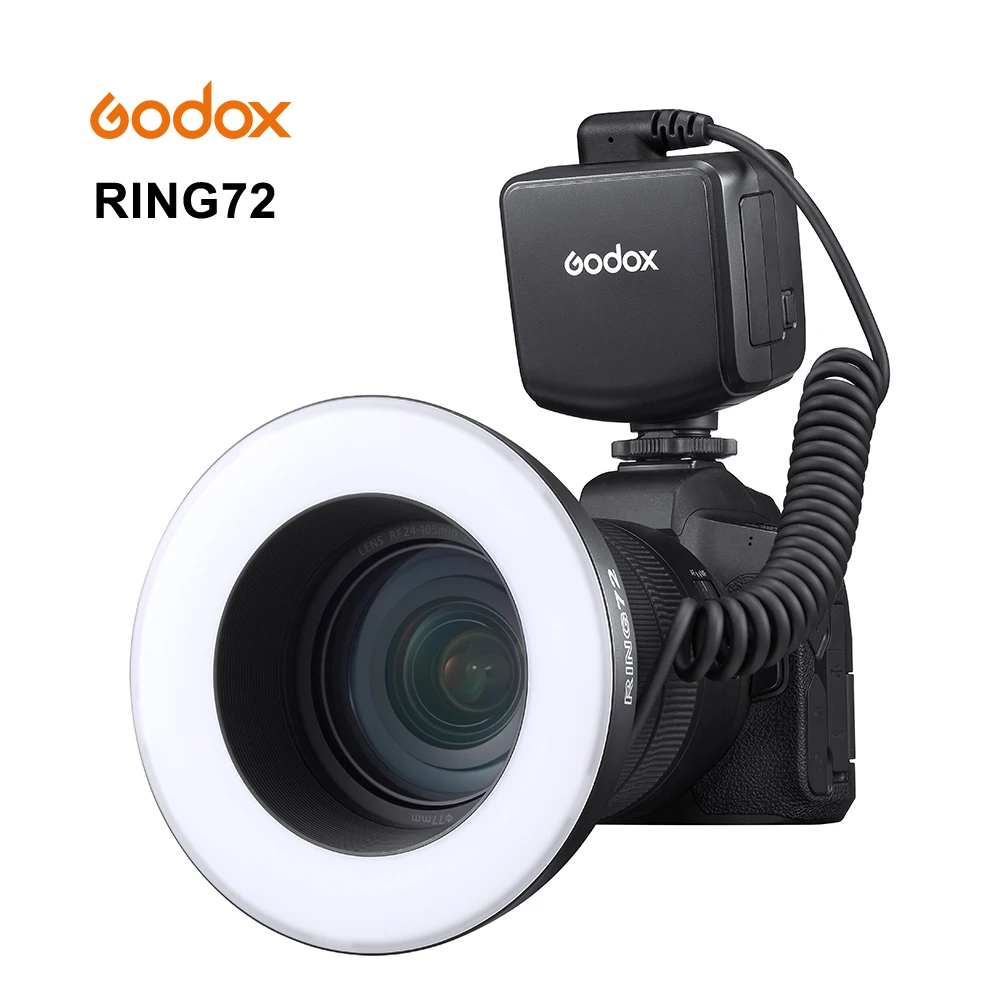 Godox RING72 макро светодиодный кольцевой светильник 5600K Macro Speedlite для камеры Canon Nikon DSLR