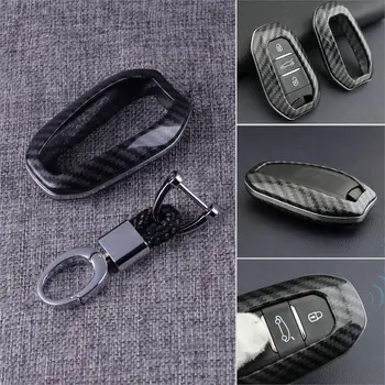 

DWCX Carbon Fiber Style Car Remote Key Shell Fob Cover Case Fit For Peugeot 508 3008 5008 Citroen C3 C4 C5 DS 4S 5 3 7