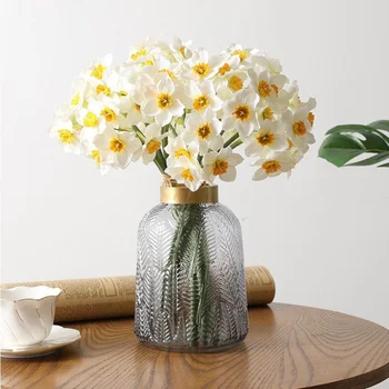 

6pcs/Lot Narcissus & Daffodil Artificial Flowers for Home Office Party Garden Hotel Wedding Decoration