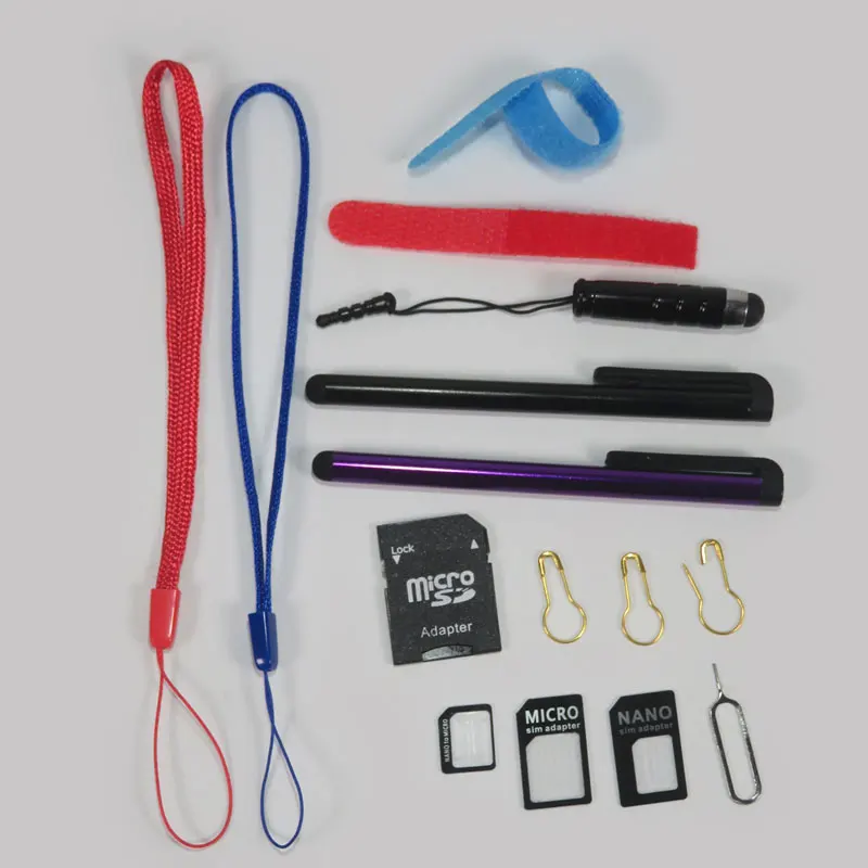 800-15-in-1-sim-card-pin-straps-mobile-phone-screen-Capacitive-pen-stylus-TF-SD-adpter-Sticky-hook-belt