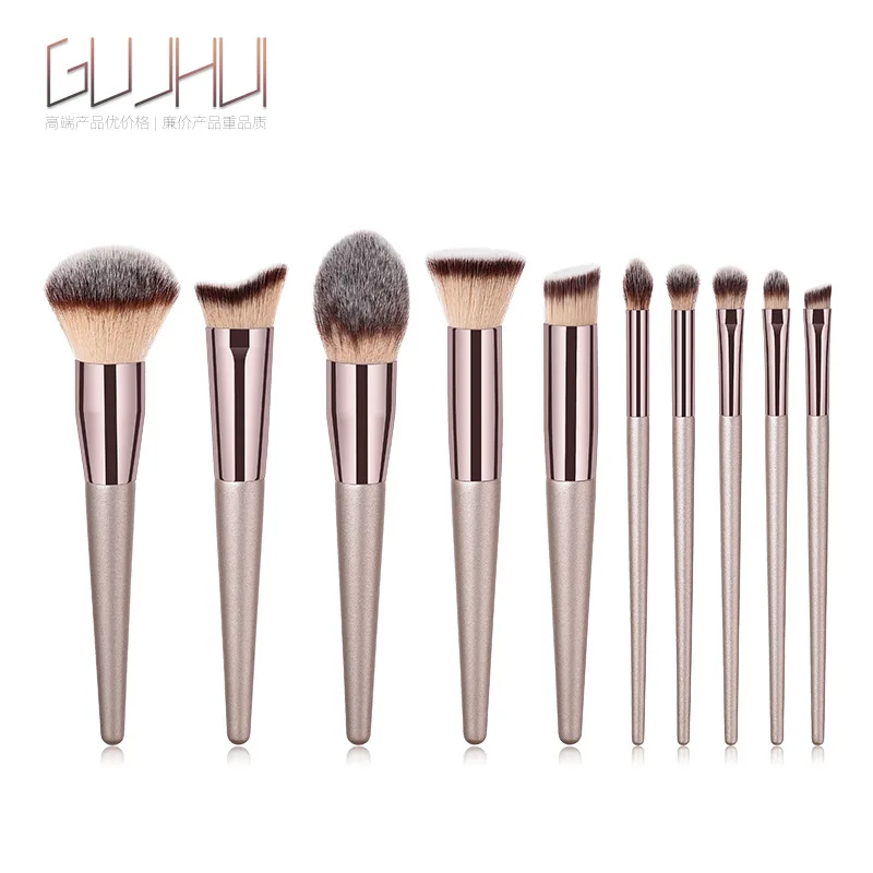 Luxury Champagne Makeup Brushes Set For Foundation Powder Blush Eyeshadow Concealer Lip Eye Make Up Brush Cosmetics Beauty Tools