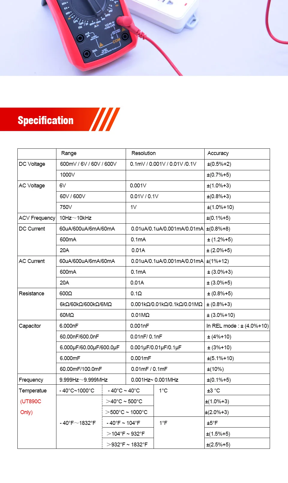 UNI-T UNI T Цифровой мультиметр True RMS UT890C UT890D+ ручной диапазон AC DC Частота емкость Температура Тестер Подсветка