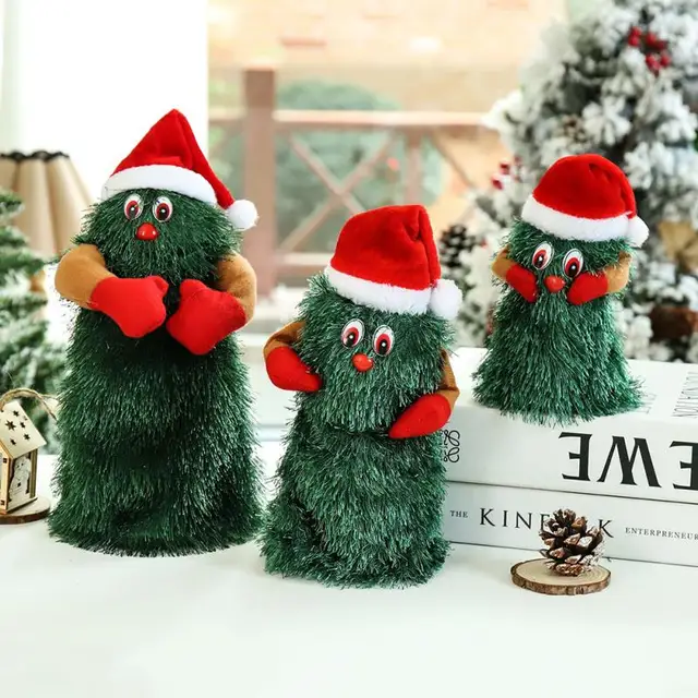 1 Pc Plush Toy Electric Singing Dancing Christmas Tree Toys Christmas Doll Merry Christmas Decorations Electric Toy For Children 2