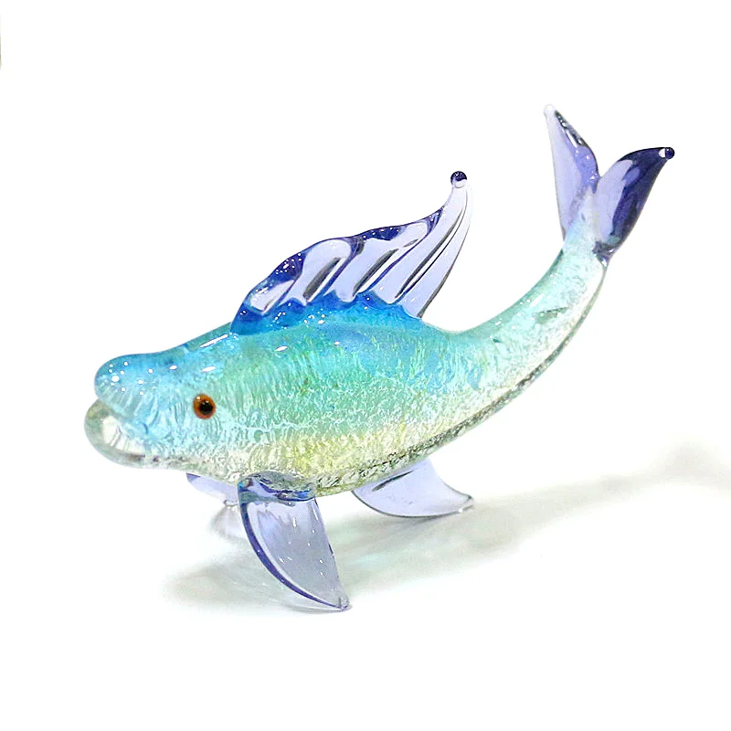 

Silver Foil Craft Murano Glass Tropical Fish Figurines Cute Vivid Miniature Sea Animals Ornaments Holiday Party Gifts For Kids