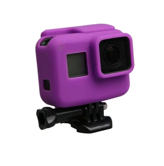 Purple Мягкий силиконовый защитный чехол бампер для GoPro Hero 5 6 7 Hero5 Hero6 Hero7 черный корпус камеры рамка - Цвет: Purple