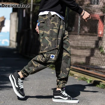 

2020 casual harem pants men Camouflage pants fitness trousers male Multi-pocket Harem Hip Pop Pants Trousers ankle banded pants