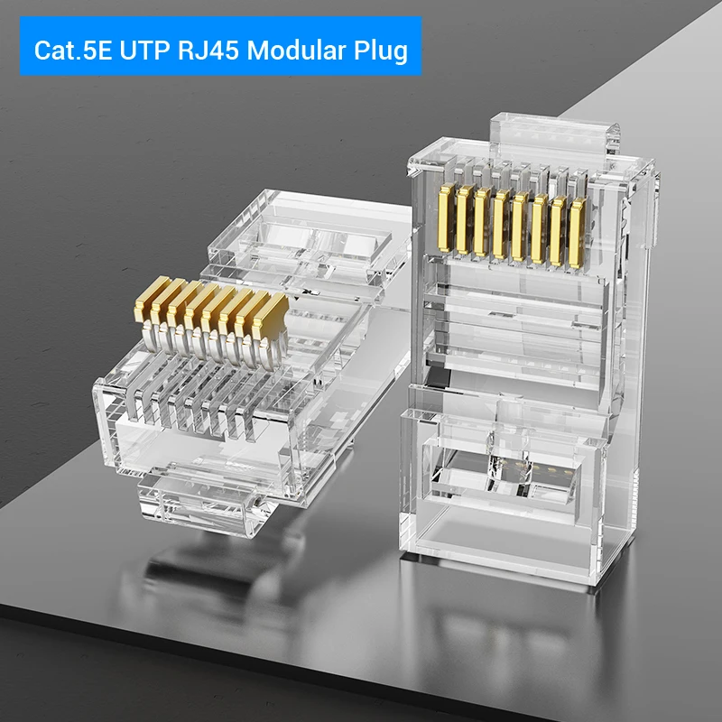 usb c data cable Vention Cat7 RJ45 Connector Cat7/6/5e STP 8P8C Modular Ethernet Cable Head Plug Gold-plated for Network RJ 45 Crimper Connectors usb to hdmi cable Cables & Adapters