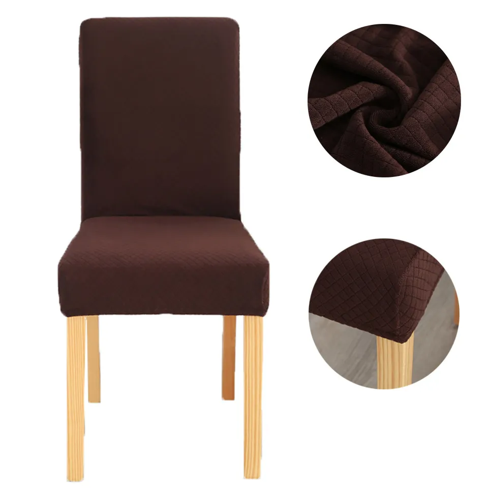 Супер мягкий флисовый тканевый чехол на стулья эластичные чехлы на кресла спандекс для столовой/свадьбы/кухни/отеля вечерние банкеты - Цвет: coffee color