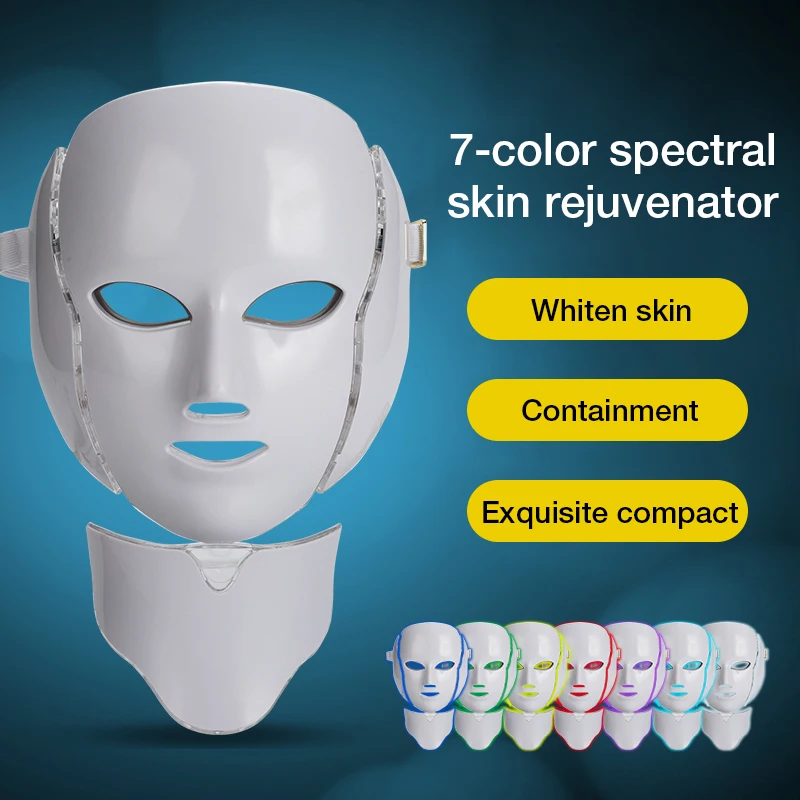 

MUKASI 7 Colors Led Facial Mask Led Photon Therapy Face Mask Machine Light Therapy Acne Mask Neck Beauty Led Mask