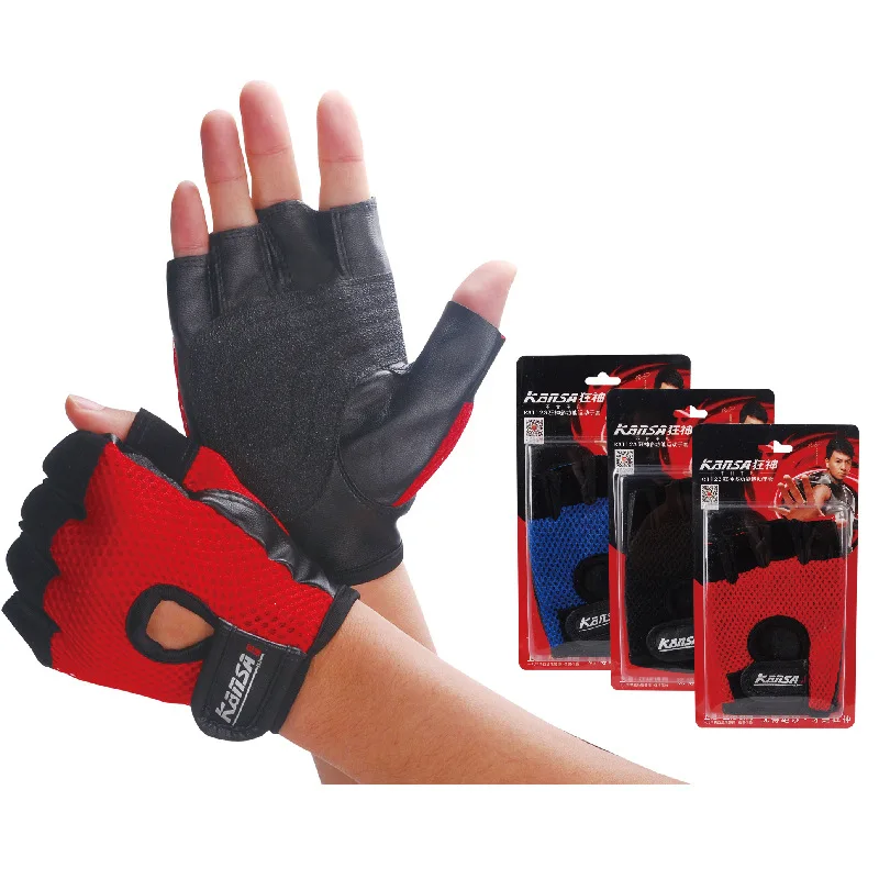 

Genuine Product KANSA Ks1123 Half Length Riding Sport Gloves Fingerless Bicycle Anti-slip Palm Mountain Climbing