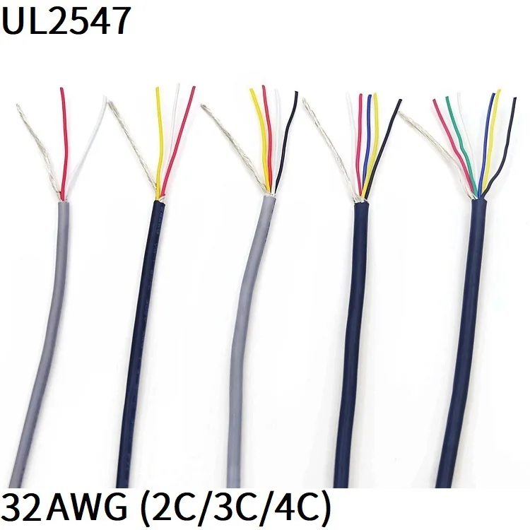 1M 32AWG Shielded Wire 2Core 3Core 4Core PVC Insulated Channel